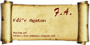 Für Agaton névjegykártya